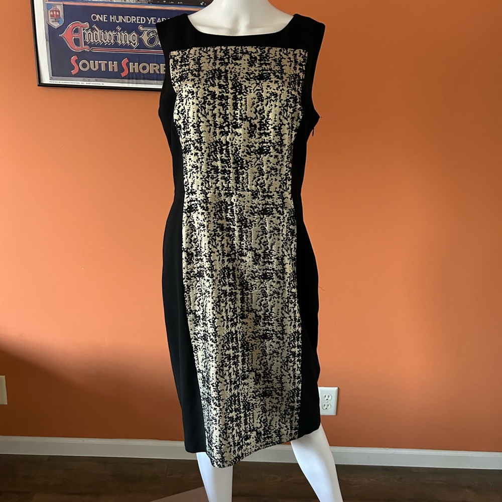 CLASSIQUES ENTIER black and gold sleeveless cocktail dress - Picture 2 of 9